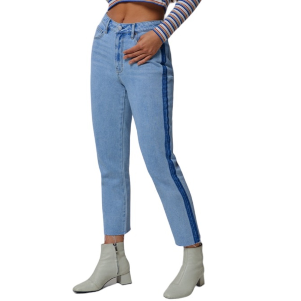 PacSun light wash side stripe mom jeans size 28